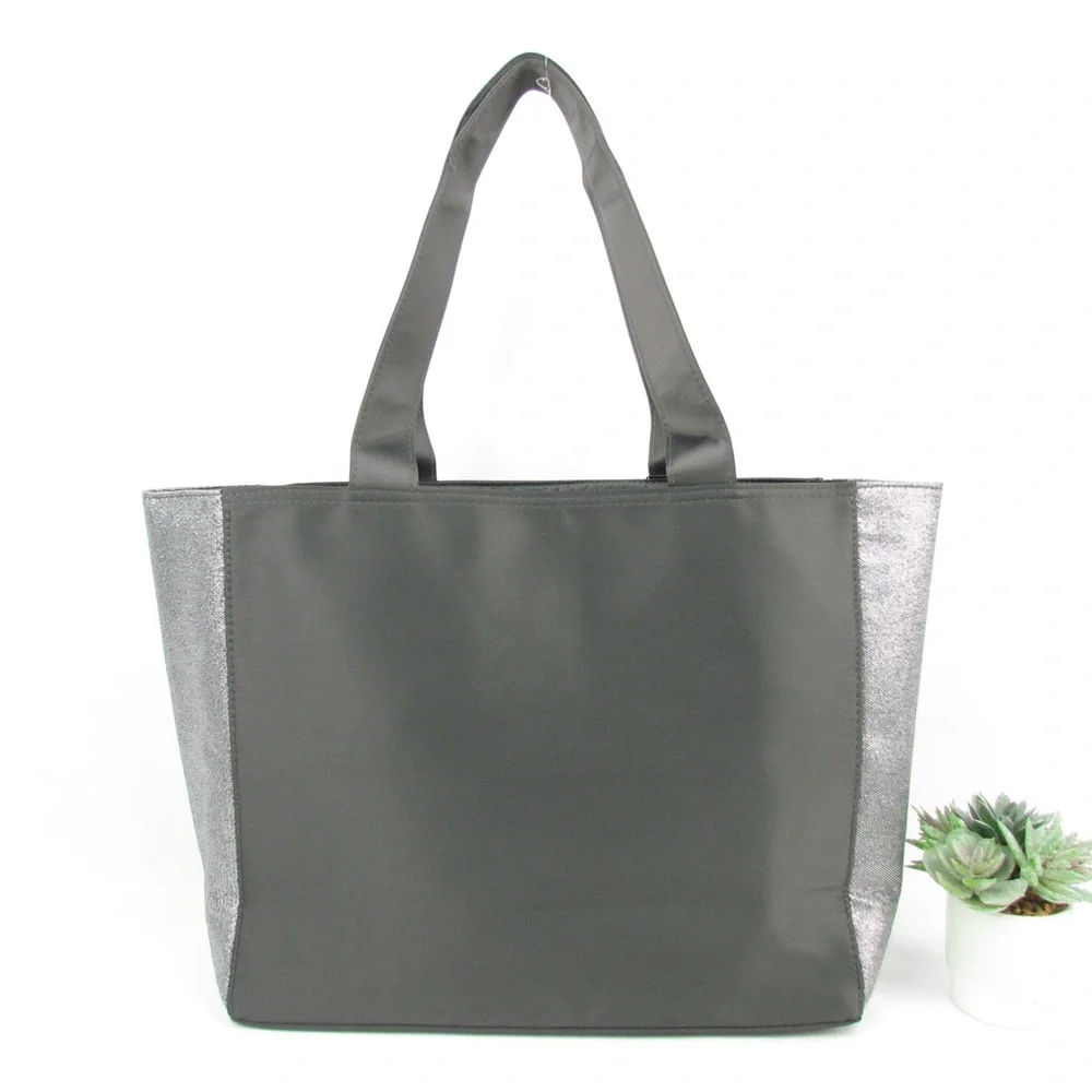 NWT Coach Fragrance Bag Black With Glittery Sliver Sides Travel Bag